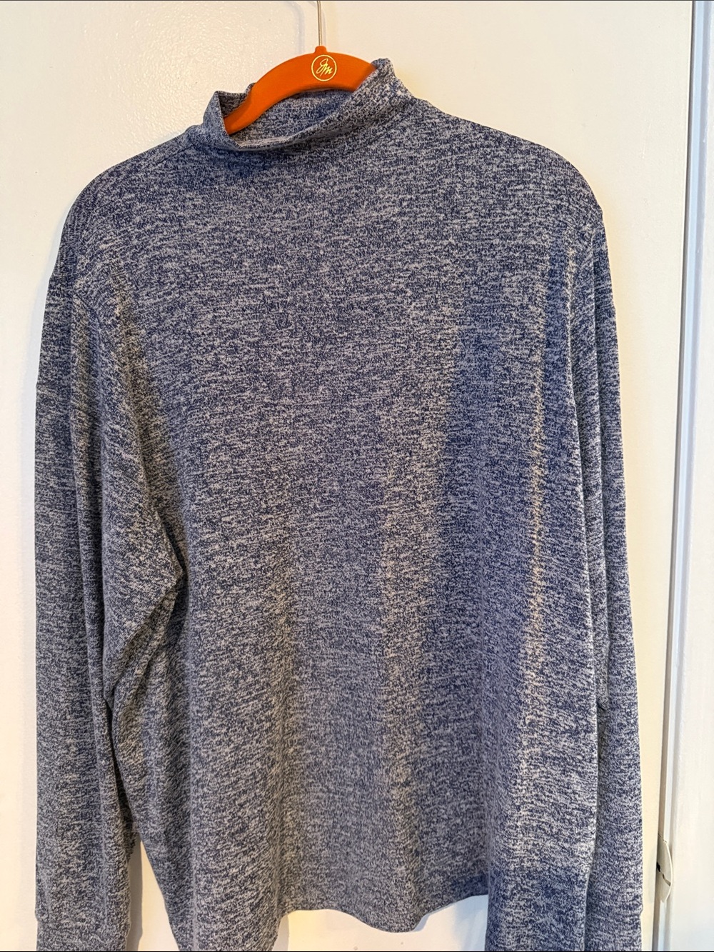 Lisa Rinna Collection Heathered Blue Mock Neck Top